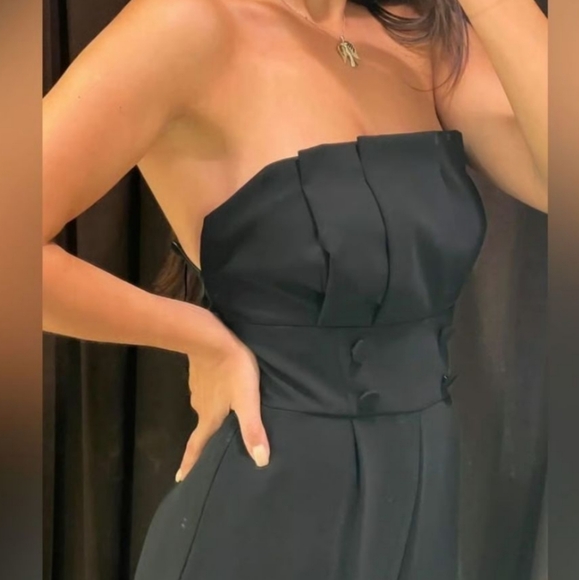 🆕️ Zara Strapless Pleated Jumpsuit - Picture 2 of 5